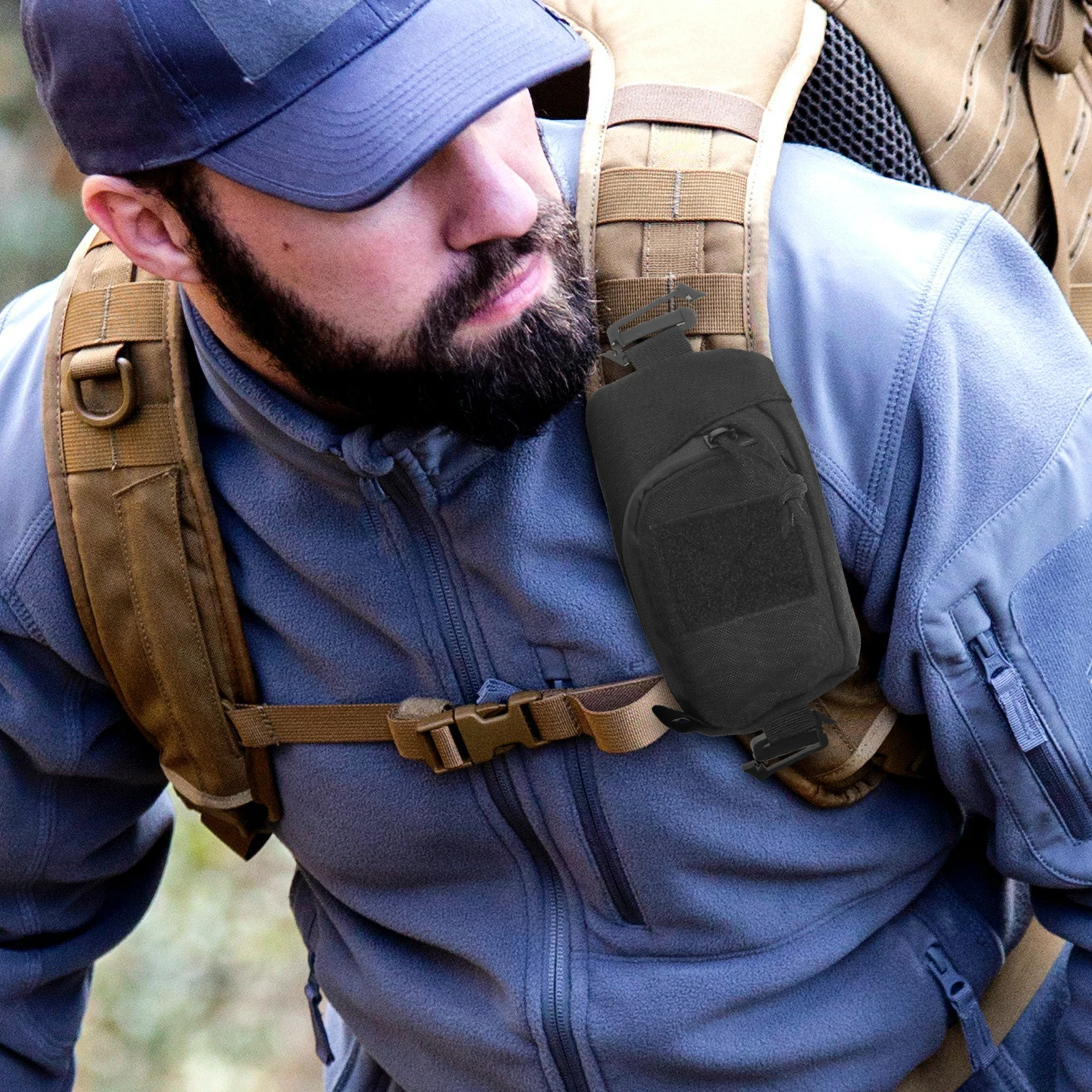 

Chest Bag Backpack Strap Pouch Small Tool Outdoor Shoulder Nursing Attachment Phone Coin Dog Food Hiking Fanny Tactical