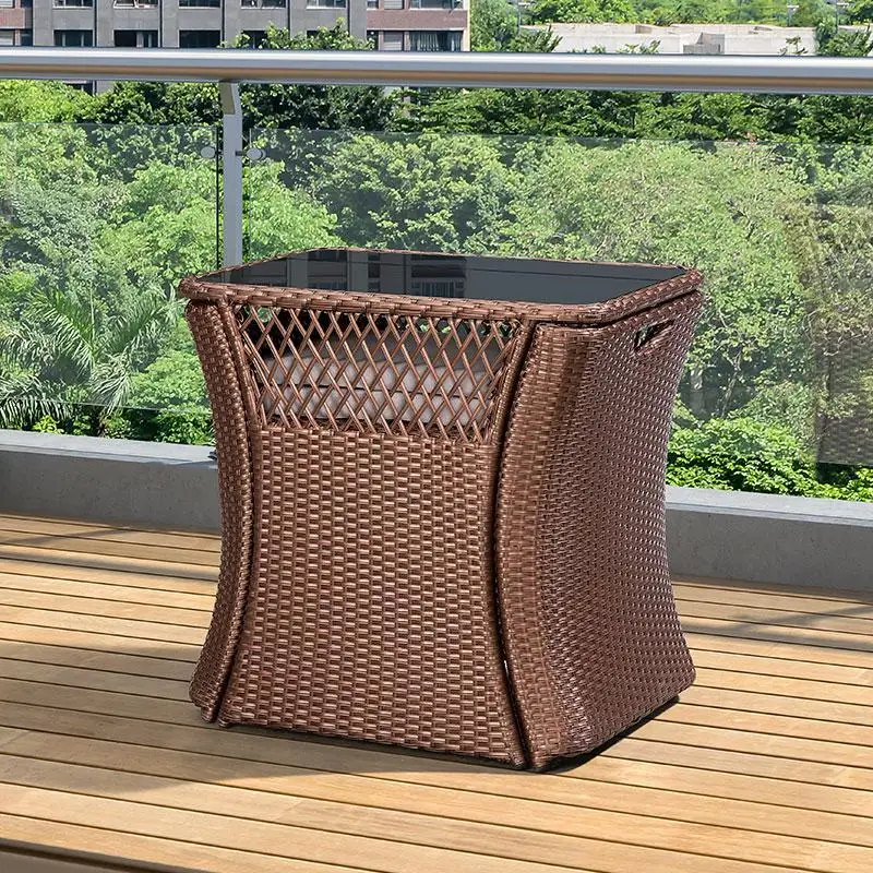 Balcony Rattan Table Chair Combination Creative Leisure Reading Bar Coffee Folding Storage Three-Piece Set Of Tables And Chairs