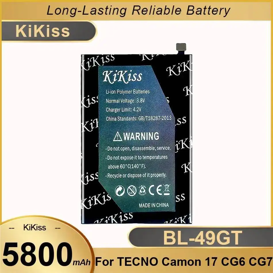 

Аккумулятор мобильного телефона 5800 мАч BL-49GT для Tecno Camon 17 CG6 CG7, долговечный