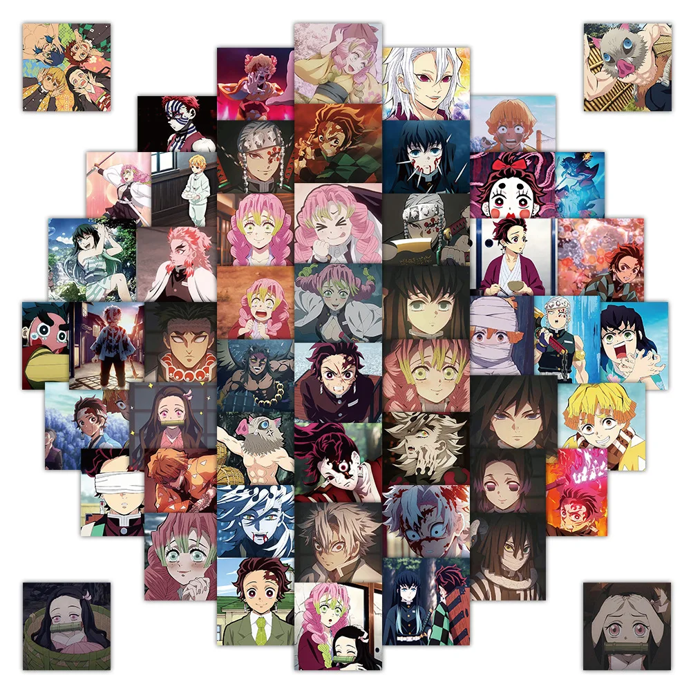 

59pcs Demon Slayer Cartoon Graffiti Stickers Waterproof Decals Stickers For Laptop Phone Water Cup Guitar Diy Stickers Kids Gift