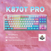 AJAZZ K870T PRO Mechanical Keyboard RGB Bluetooth Wireless Keyboard Hot Swap Triple Mode Office Gaming