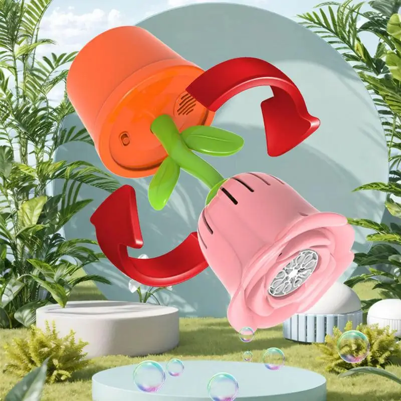 Máquina de burbujas de flores, fabricante de burbujas automático eléctrico, Pomperos, soplador de jabón de verano, juguetes al aire libre para niños y niñas, regalos