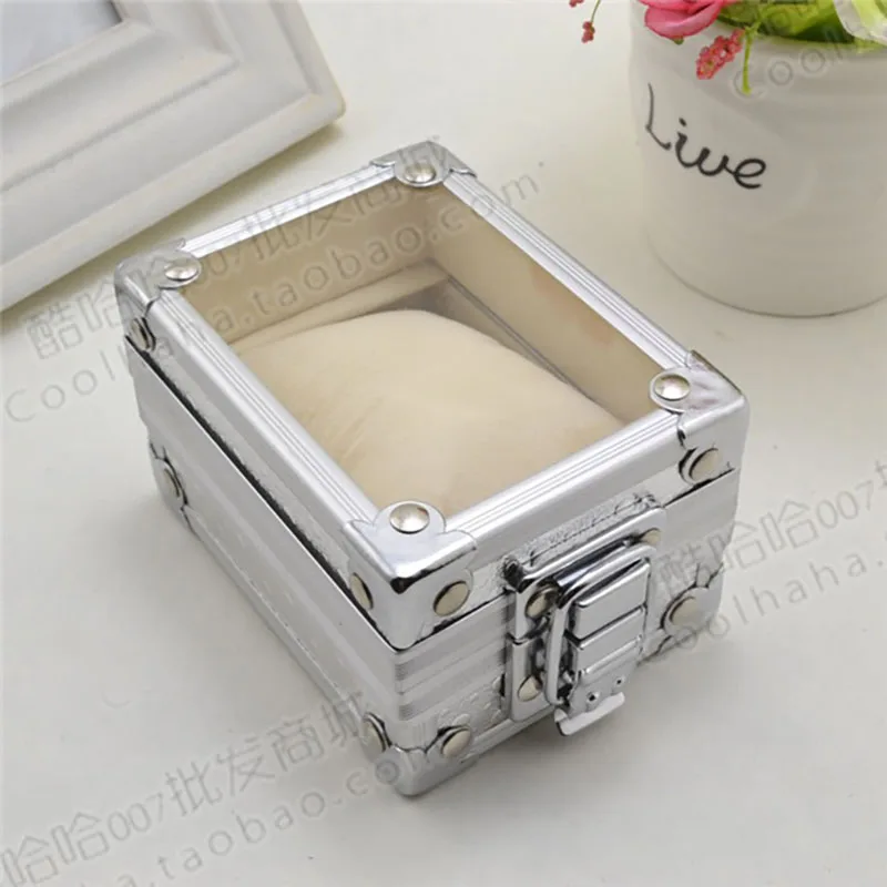 Mini Aluminum Watch Box Transparent Skylight Watch Boxes Storage Case Watches Display Organizer Accessories for Men Gift Idea