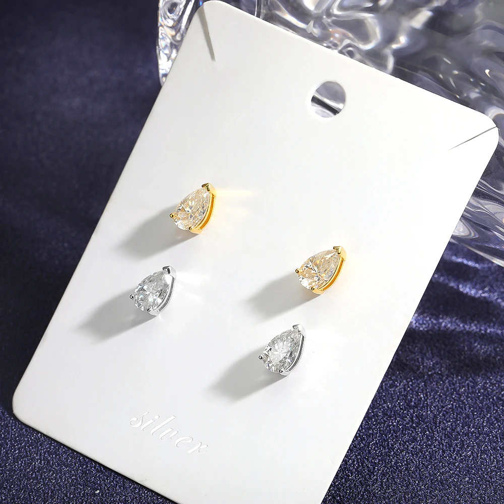 1-4CT Pear Cut Moissanite Earring for Women GRA Certified Simulated Diamond S925 Silver Plated 18k Gold Waterdrop Shape Stud Ear
