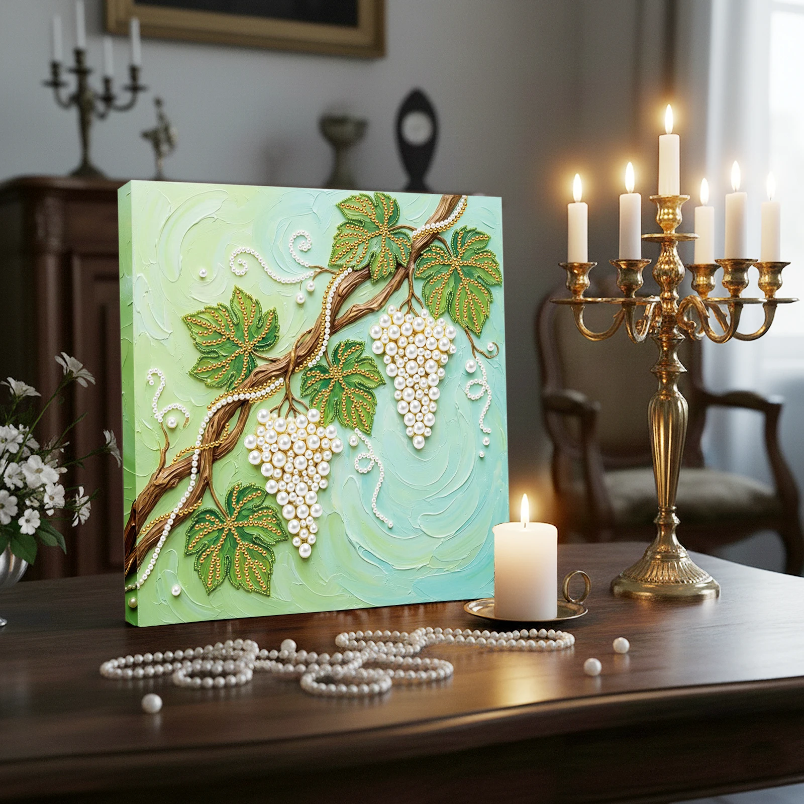 Grapes DIY Pearl Painting Art  - Home Decor Kit ulasan dan harga