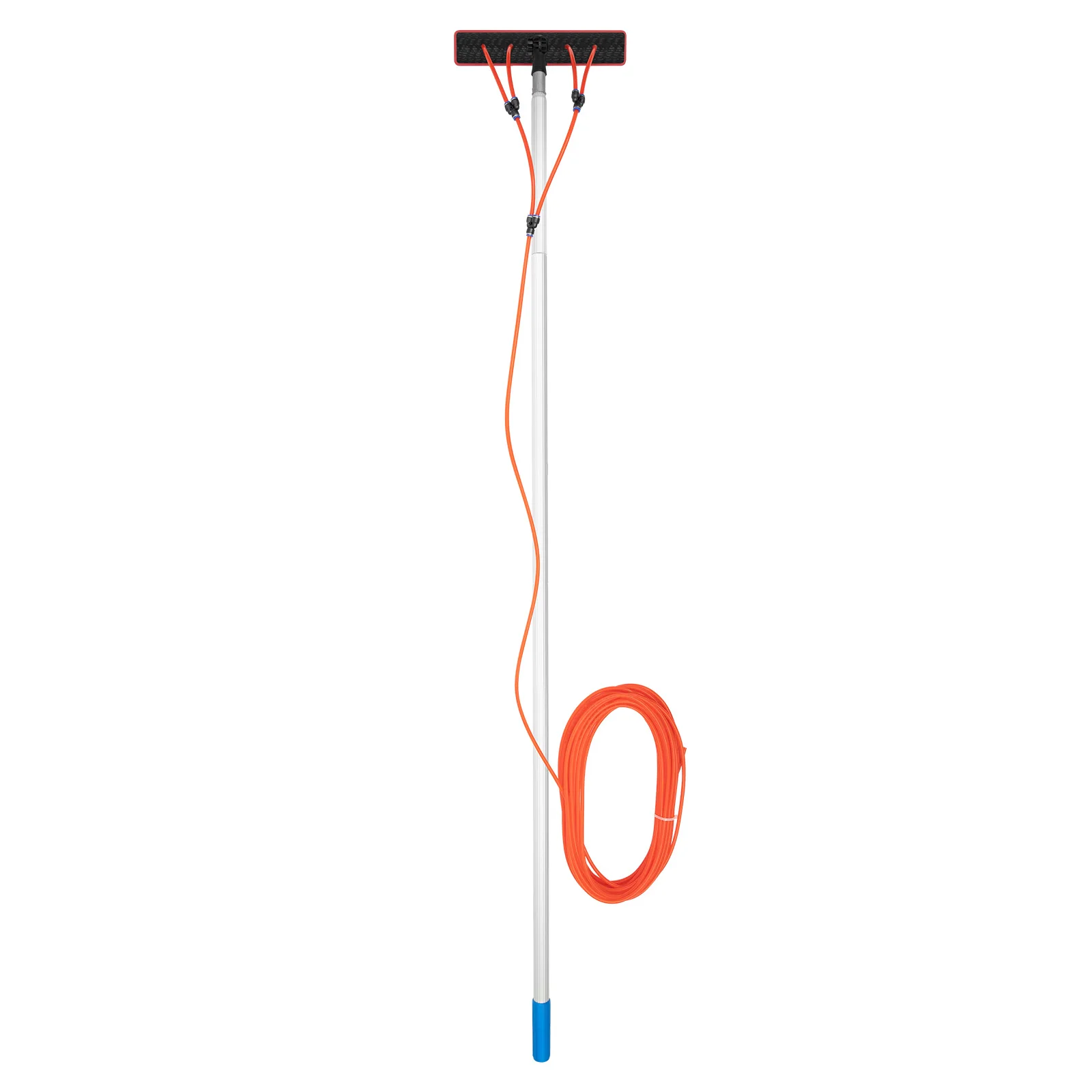 7.4m Water Fed Pole Cleaning Kit, 8 Poles, 65.6ft Hose, Window Cleaning Pole with Water Supply Brush, 180° Adjustable Brush, for High Window, Solar Photovoltaic Panel, Store Sign, Home, Outdoor Cleaning