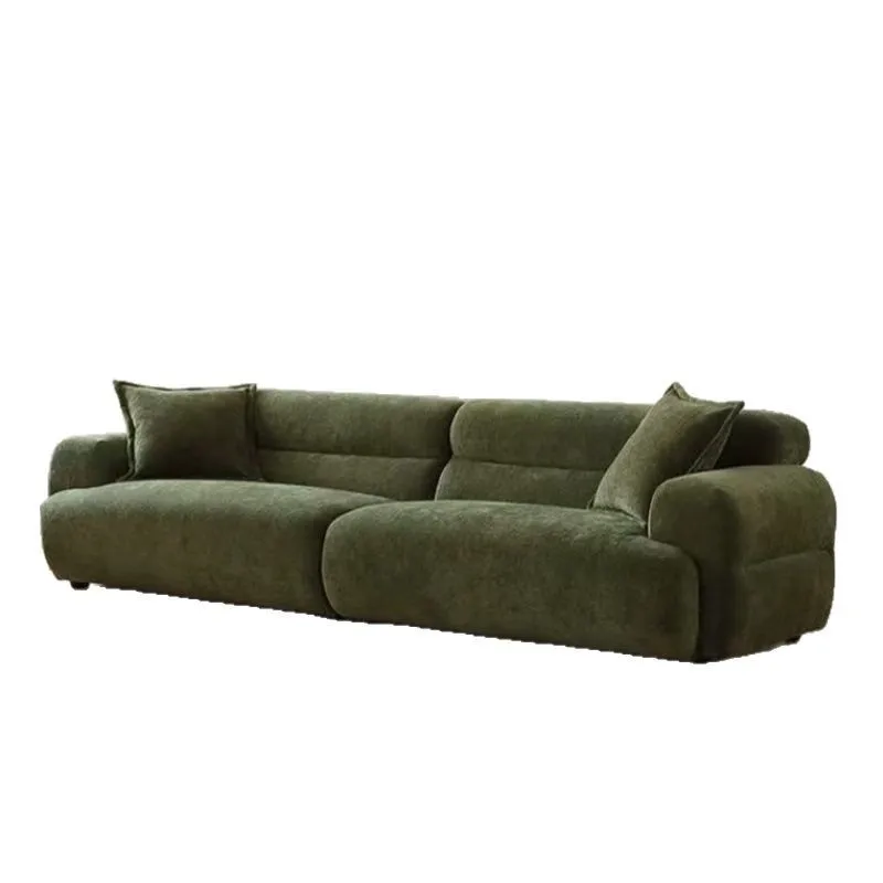 

French retro, small apartment, fabric sofa, modern simplicity, living room straight sofa