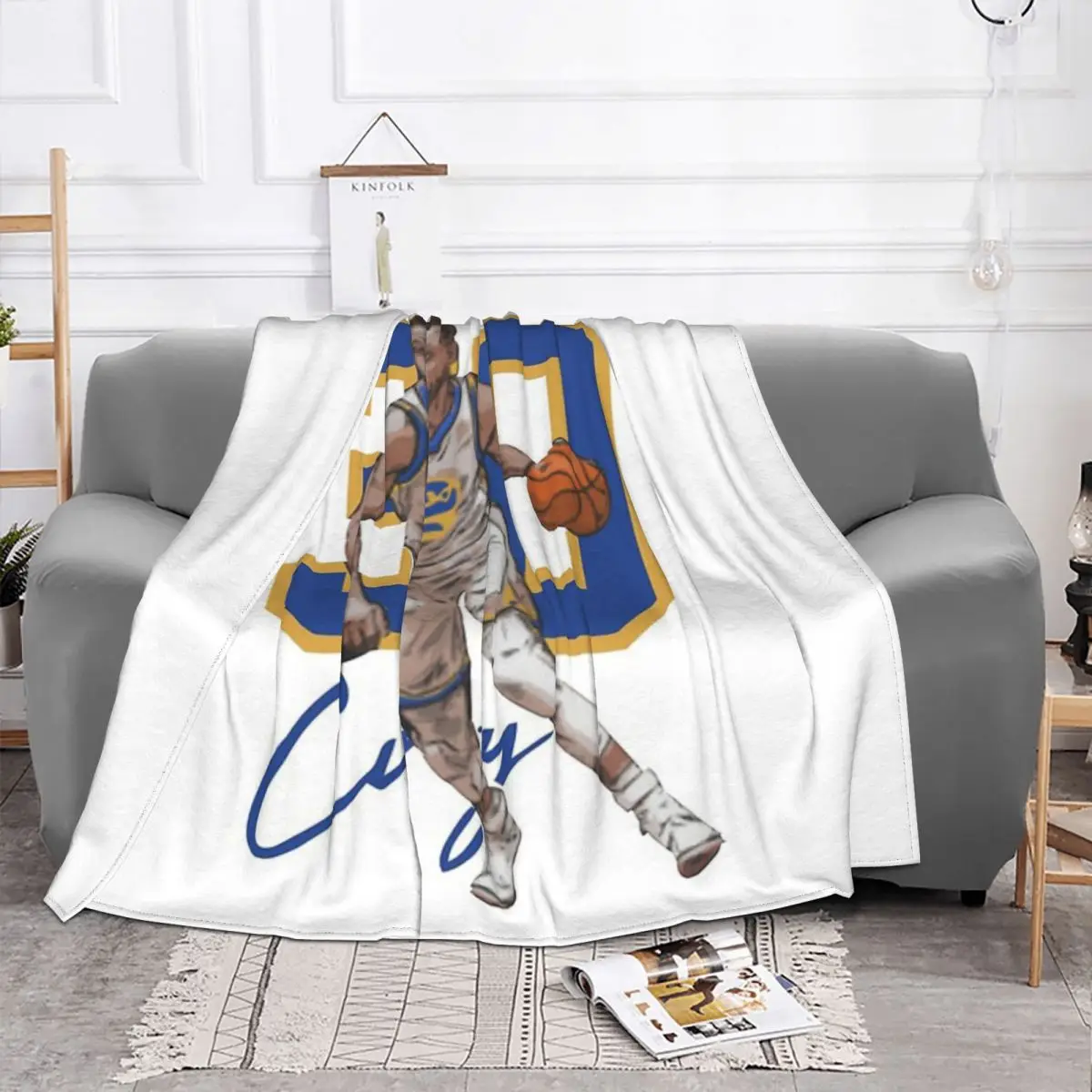 Stephen Curry Golden State Basketball Illustration Blanket Bedspread On The Bed Beach Ultralight