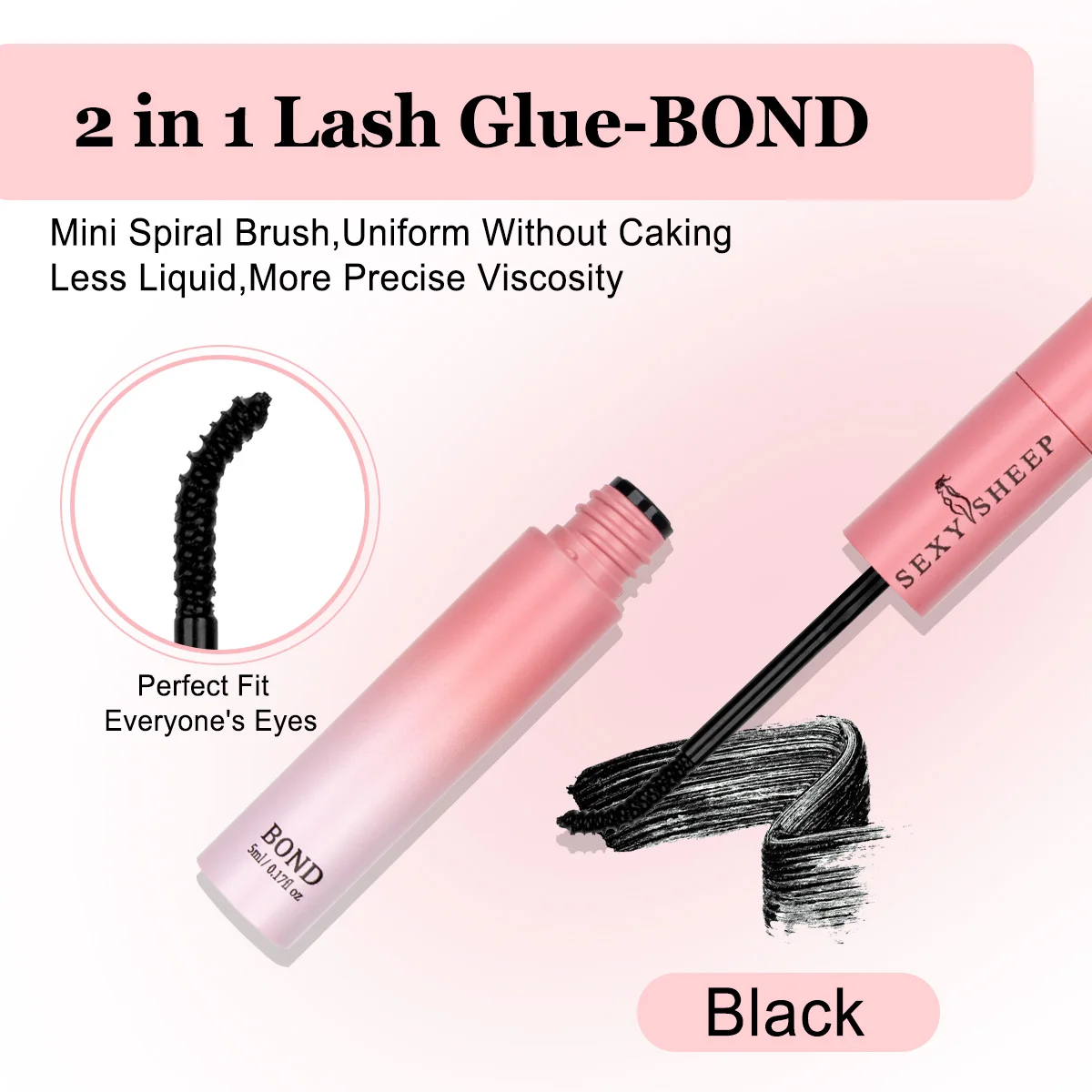 Wimpernkleber Wimperncluster-Bonding und -Versiegelung 10ml Starker Halt 2 in 1 für DIY-Wimpern Einfach zu verwendendes Make-up-Tool – Detail 4
