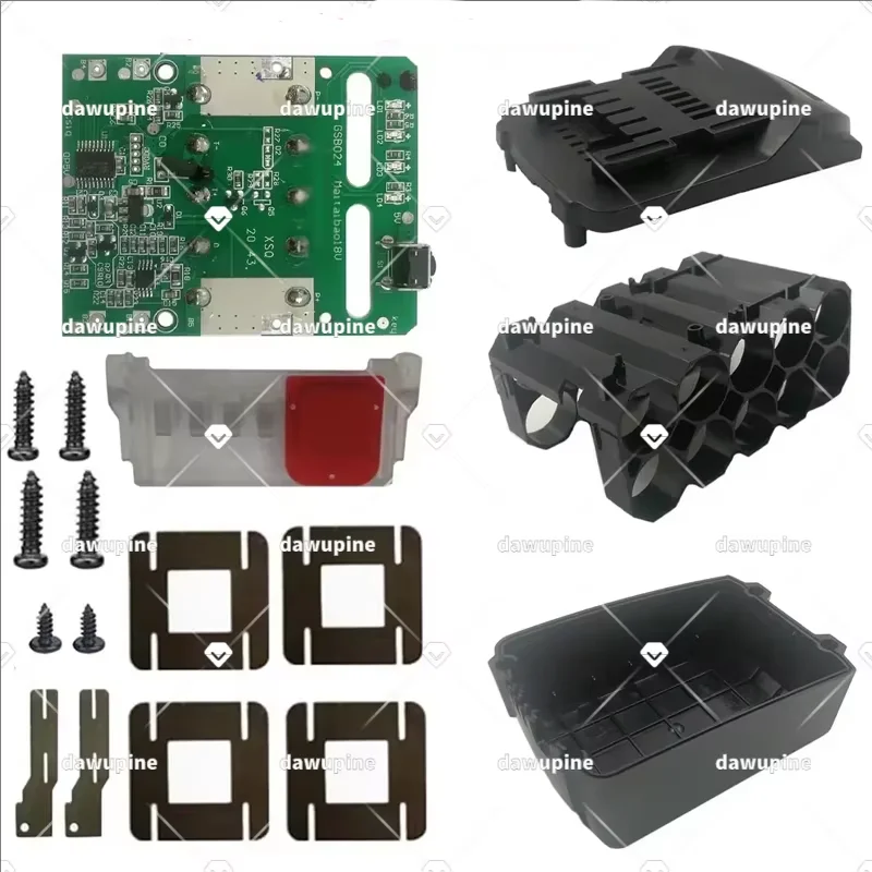 Para metabo 10*18650 18v caixa de bateria de íon-lítio placa de circuito de proteção de carregamento pcb caixa indicadora led caixas