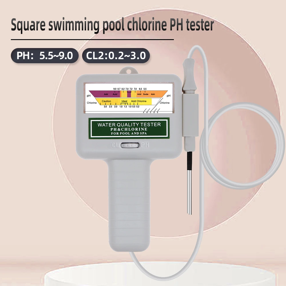 Professionelles 2-in-1-PH-Chlormessgerät, Cl2-Tester, PH-Wasserqualitätsprüfgerät, Chlormessung für Schwimmbad-Aquarium