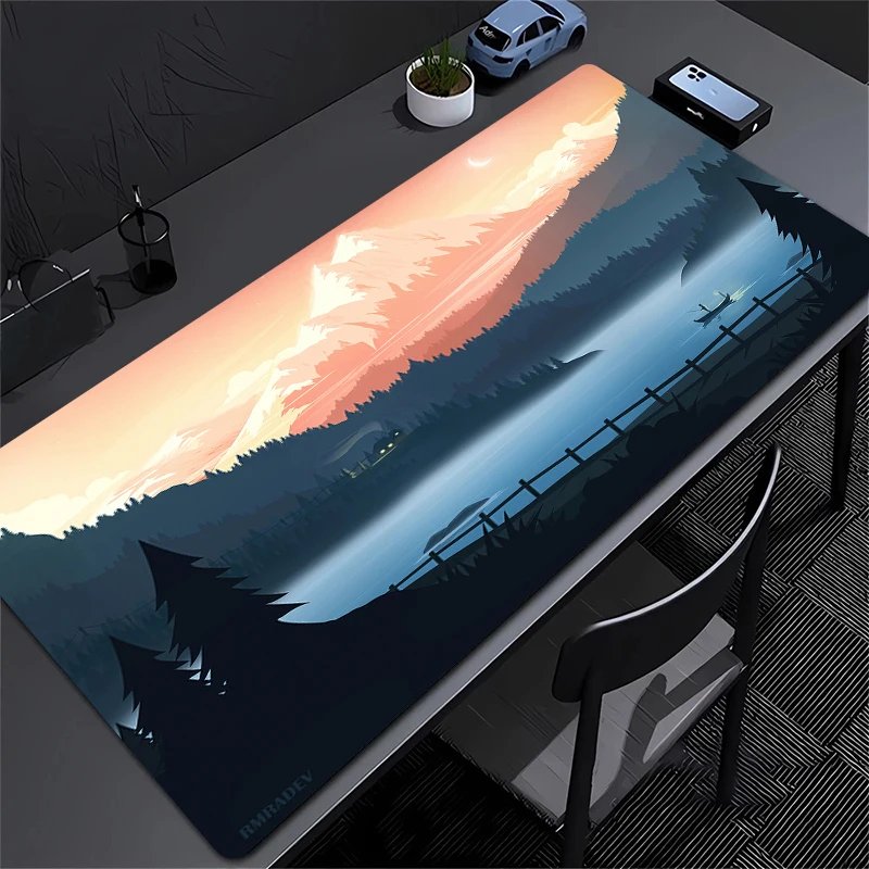 

Большой красочный коврик для мыши с мягким небом, милый мультяшный настольный коврик, нескользящий резиновый удлиненный размер 900x400, настольный коврик, коврик для игровой клавиатуры