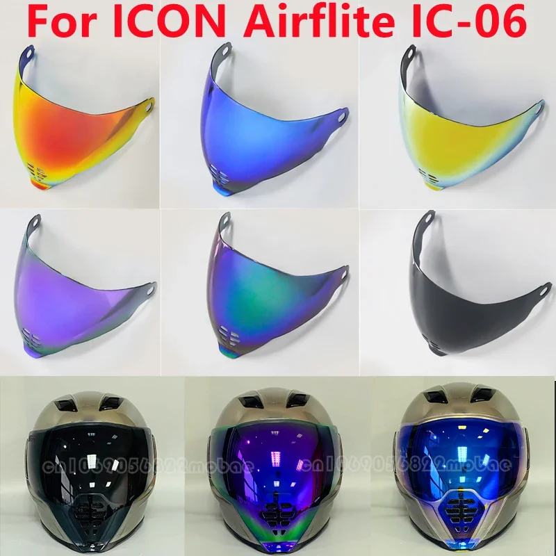 

Helm Schild Voor Icon Airflite IC-06 Helm Vizier Faceshield Uv-Cut Motorbike Capacetes Voorruit Zon Schild Accessoires