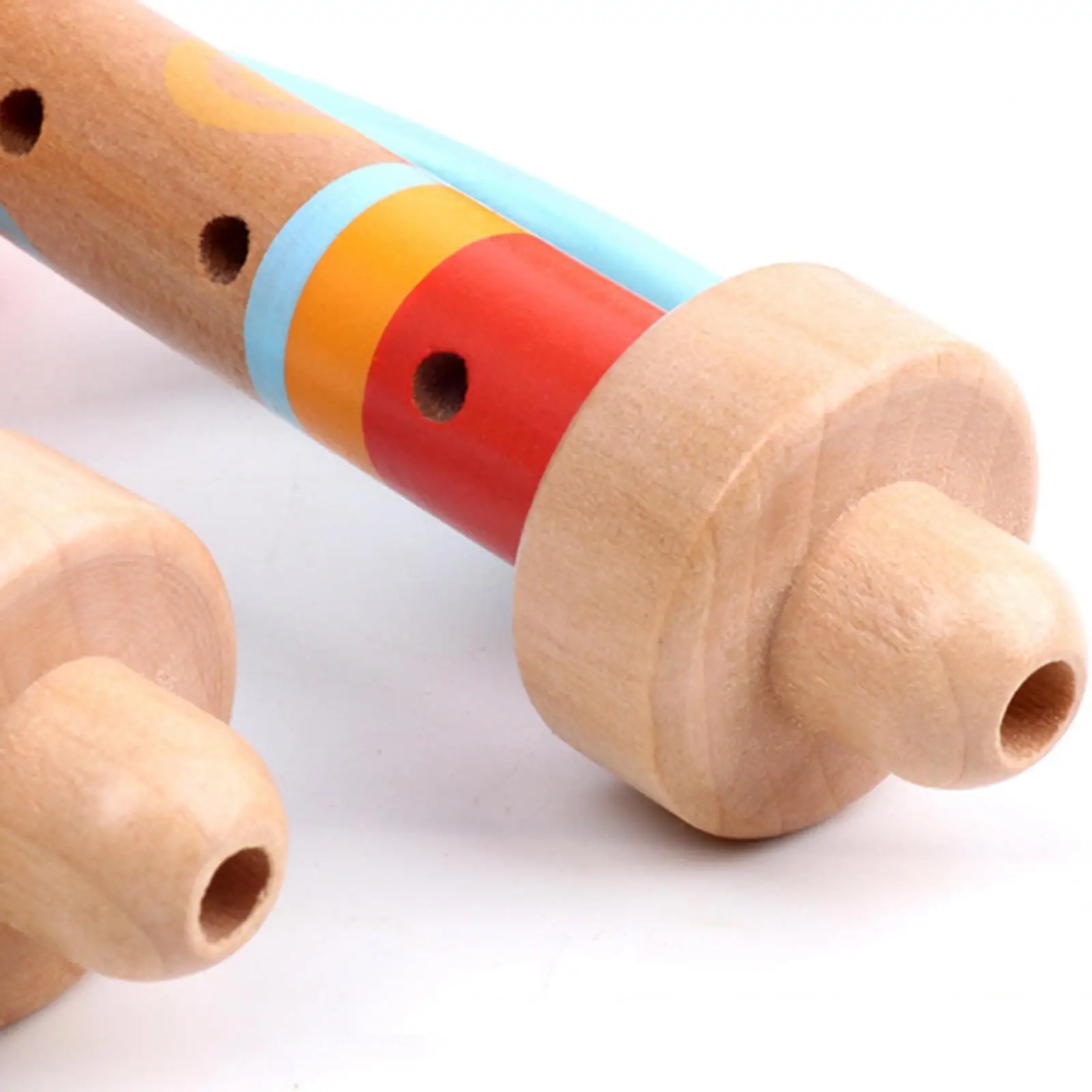 Toddler Wooden Trumpet Buglet Musical Toy Early Educational Hooter Instrument for Kids