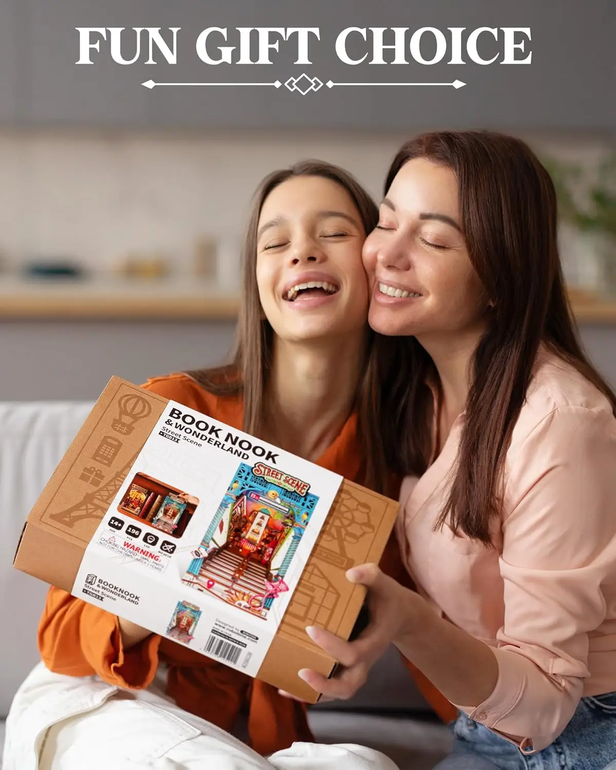 Robotime لتقوم بها بنفسك مصغرة منزل كتاب الزاوية أطقم مشهد الشارع Booknook مع أضواء Diorama نموذج بناء عدة ديكور هدية للبالغين