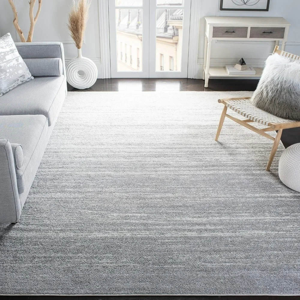 Carpet -10 'x 14', light gray and grey, non shedding and easy to care for, suitable for living rooms and bedrooms