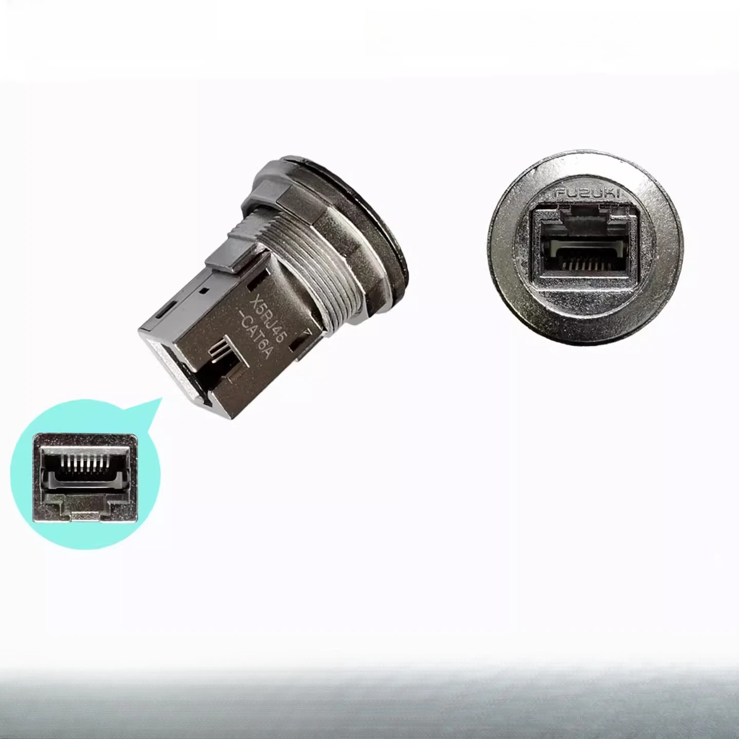 محول منفذ شبكي معدني مقعد أنثى مع أداء حماية ممتاز ثمانية كور 8 كور X5RJ45-CAT6A سوبر ستة 10 جيجابت #1