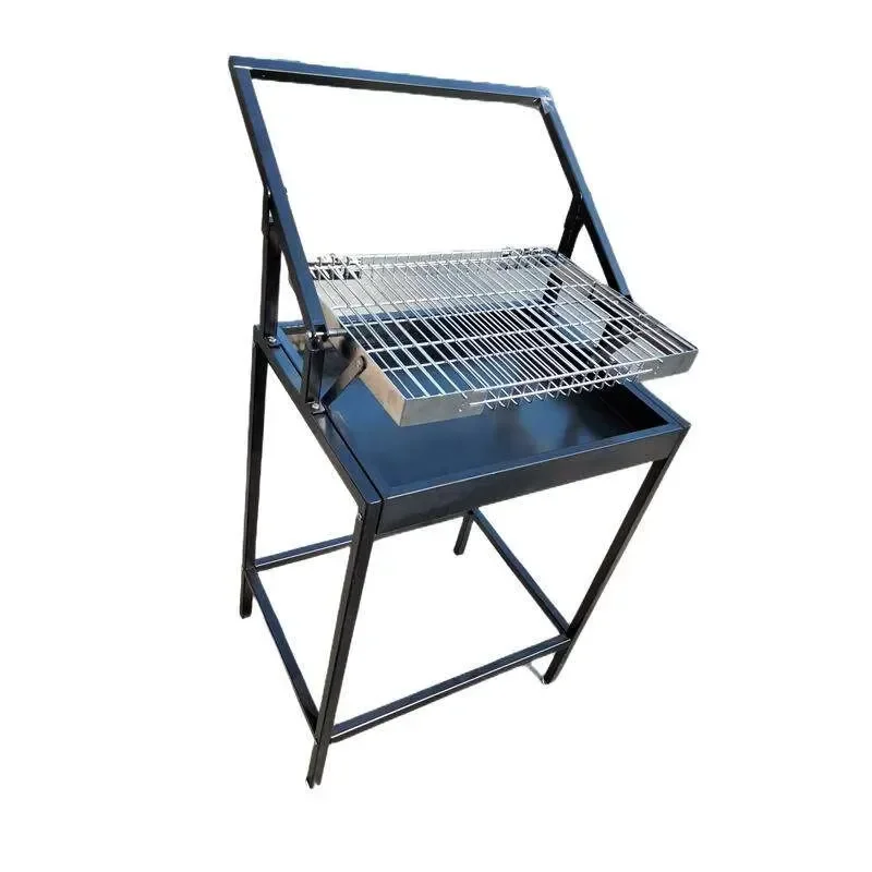 Stainless Steel BBQ Grill Basket Rotary Mesh Design for Outdoor Camping Korean Style Modern Easy Flip Cooking Tool Premium
