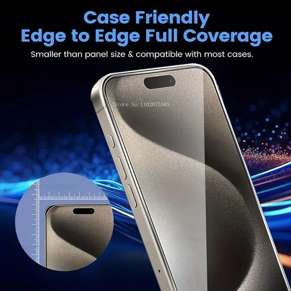 ฟิล์มกระจกนิรภัยขอบดำ 3 ชิ้น + ฟิล์มกันรอยเลนส์กล้อง 3 ชิ้น สำหรับ iPhone 17 Pro 17 Promax 16E 15 Promax 14 Plus Air 11 12 13 Mini