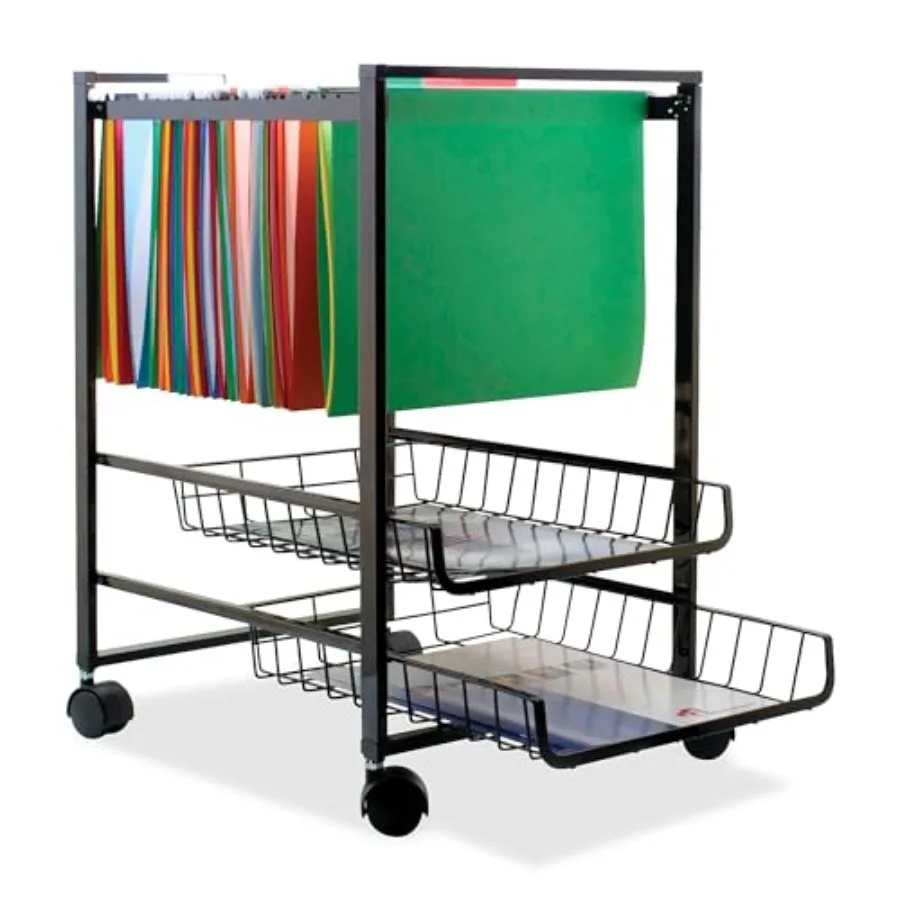 

34075 Мобильная тележка для документов с выдвижными корзинами, 12 7/8 дюймов (ширина) x 15 дюймов (глубина) x 21 1/8 дюйма (высота), черная