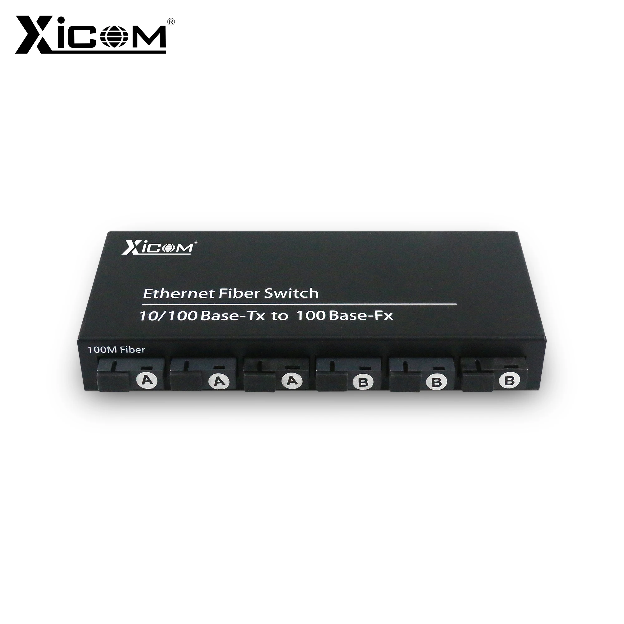xicom-100m-6f2e光ファイバーメディアコンバーター、6ファイバー2-rj45ポート、20km-10-100mイーサネットスイッチ