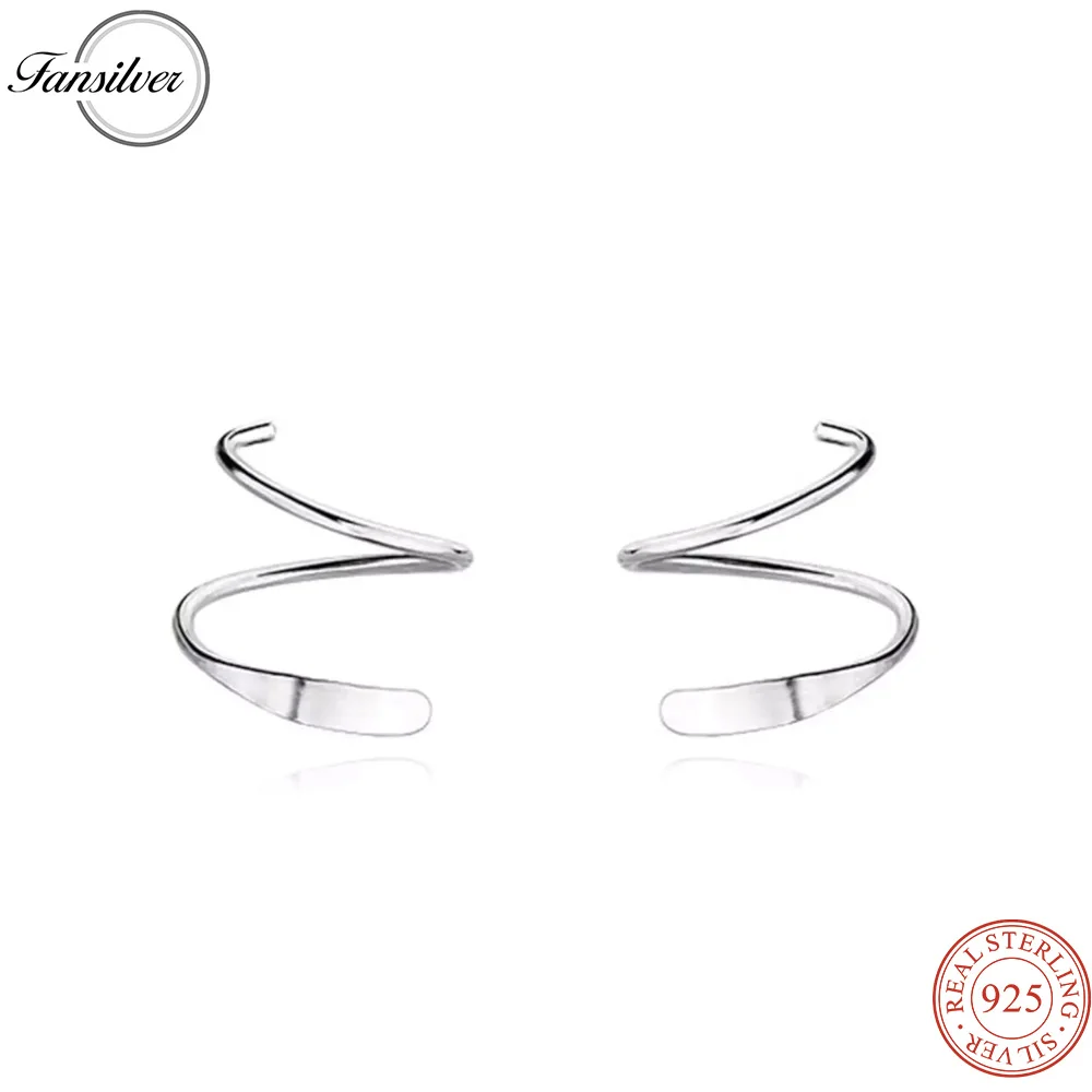 

Fansilver 1pc Sterling Silver 925 Elegant Wrap Cuff Earrings for Women - Hypoallergenic Lightweight Minimalist Ear Crawlers