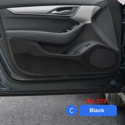 For Cadillac CT5 CT6 Interior Accessories Leather Carbon Fiber Sticker Door Anti Kick Cover Protection Mat