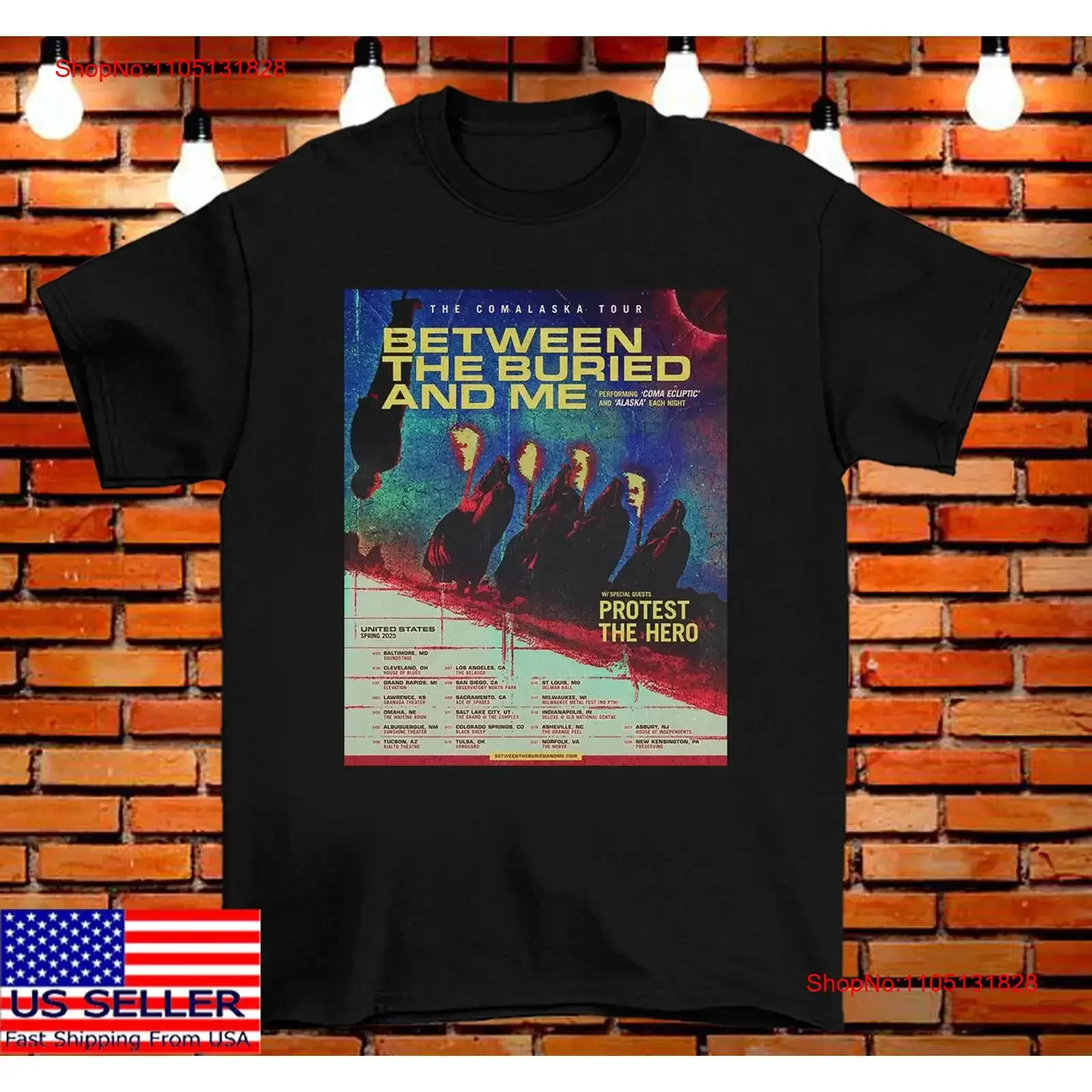 

BETWEEN THE BURIED AND ME BAND COMALASKA TOUR T SHIRT Full Size S 5XL SS867 vintage Washed graphic Casual Stylish Versatile