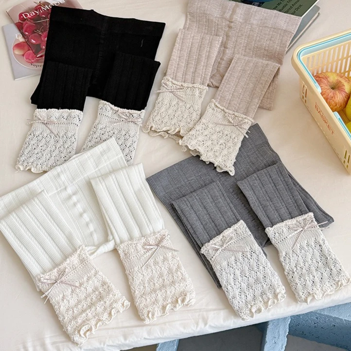 Girls Pants 2026 Spring and Summer New Childrens Clothing Korean Style Girl Baby Fashionable Sweet Lace Leggings Simple