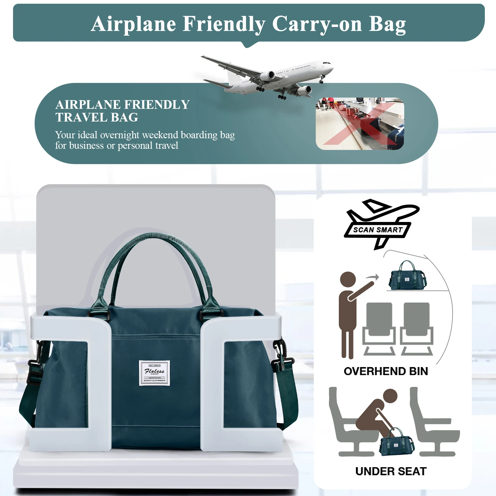 Weekender Travel Bag for Men Gym Bag for Women, Hospital Bag for Work and Delivery, Overnight Bag Travel Duffel Hand Luggage Bag