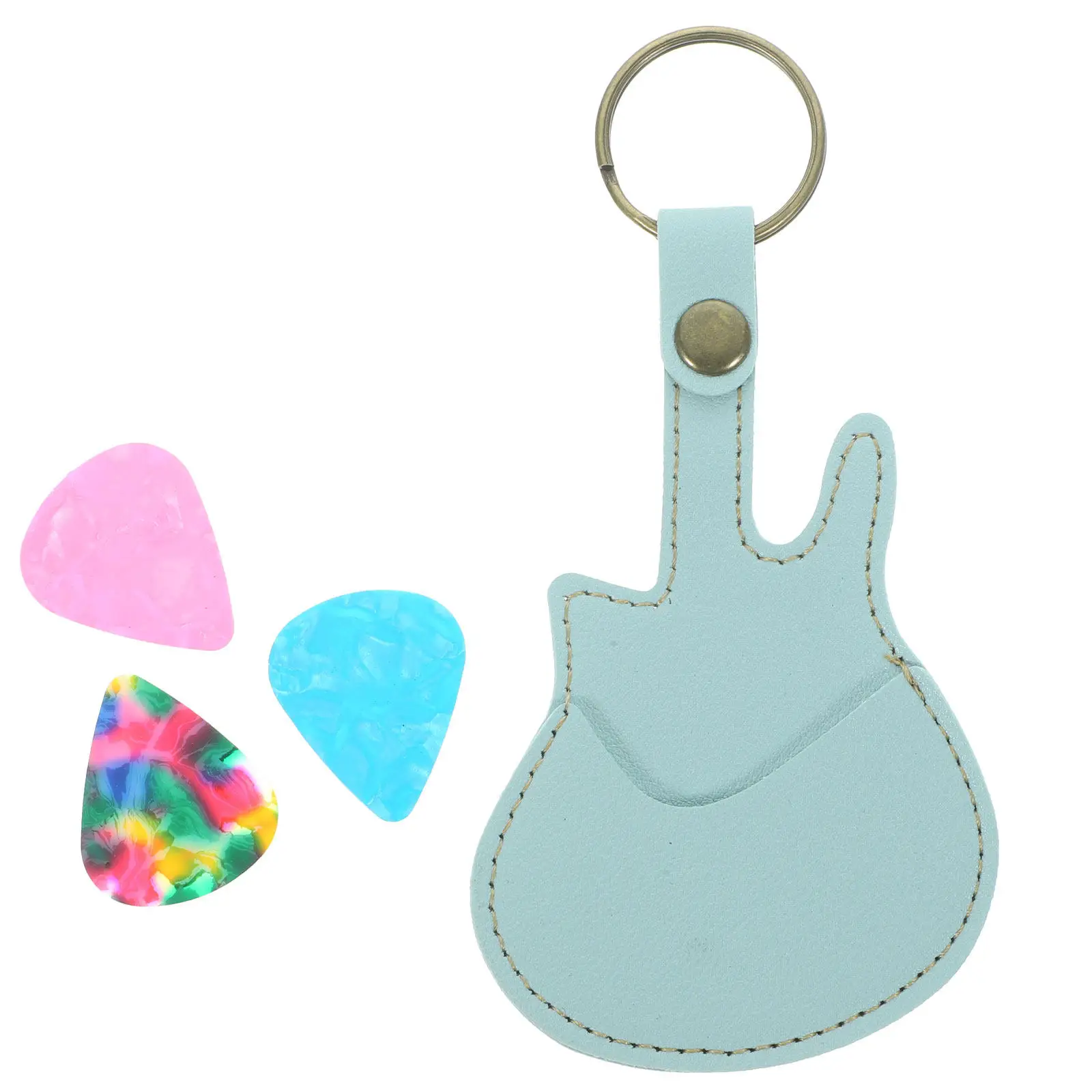 1Set Guitar Picks Storage Bag Portable PU Pick Case Small Compact Holder for Acoustic Electric Bass Guitar