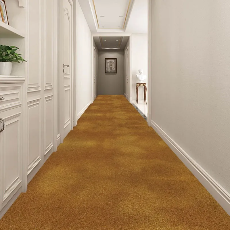 Reese Veranda Long Corridor Carpets Nordic Runner Rugs Lint-free Hallway Aisle Golden Purple Suede Velvet Pattern Room Decor Mat