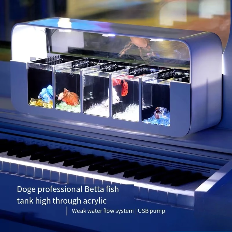 Creative Home Ecological Desktop Tank Multi-Grid Moonlight Jellyfish Integrated Rowing Tank Moonlight Eco-Friendly Plastic