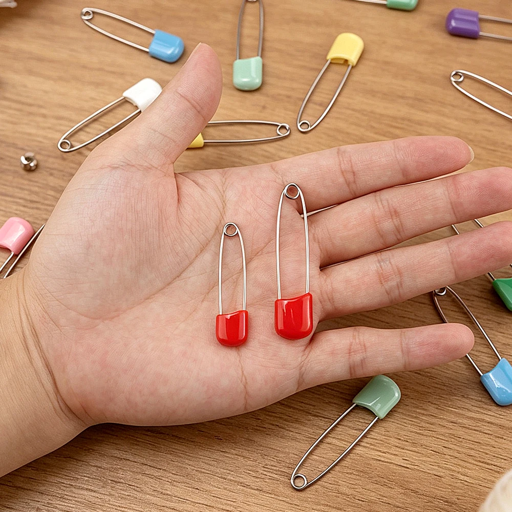 60/100/400/600Pcs Multifunctional Safety Pins,2Size Random Color Portable Classification Clips,Sewing Supplies,Organized Storage
