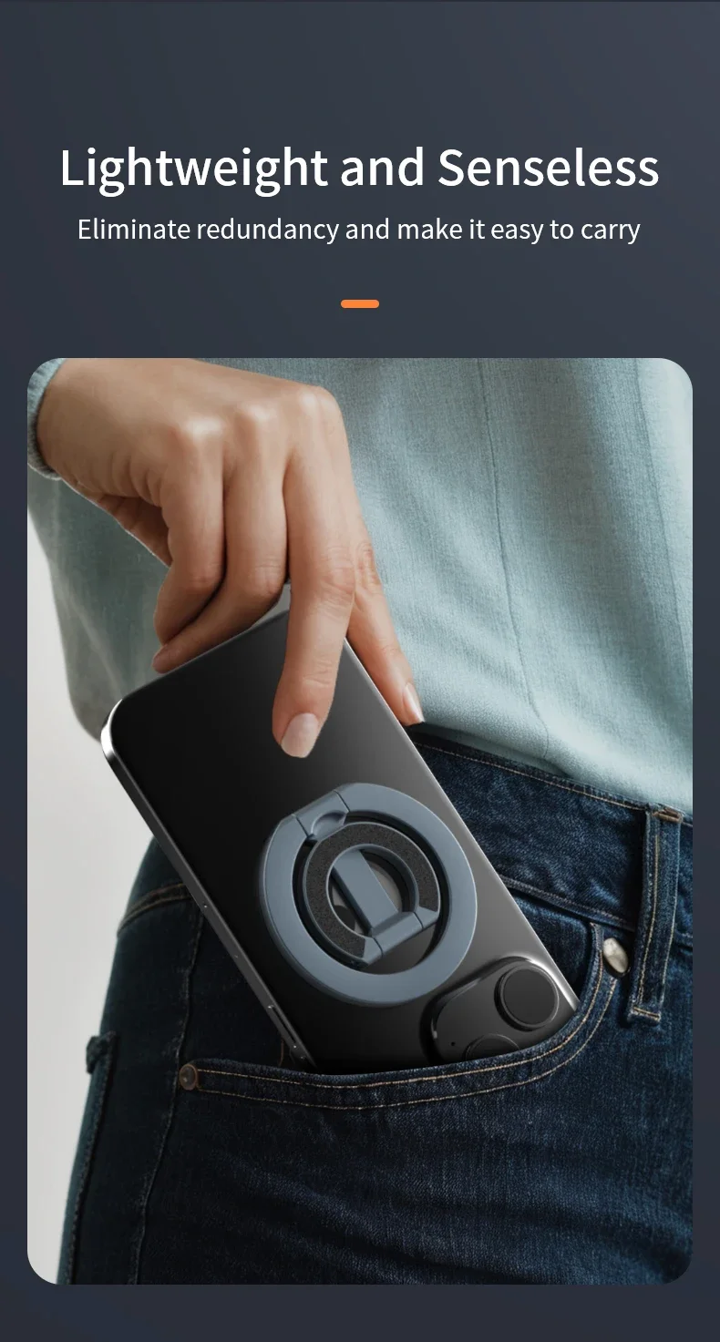 Für MagSafe Doppelseitige Magnetische Telefon Ring Halter Tragbare Falten Handys Ständer Telefon Zubehör Unterstützung Halterung Grip Tok – Detail 12