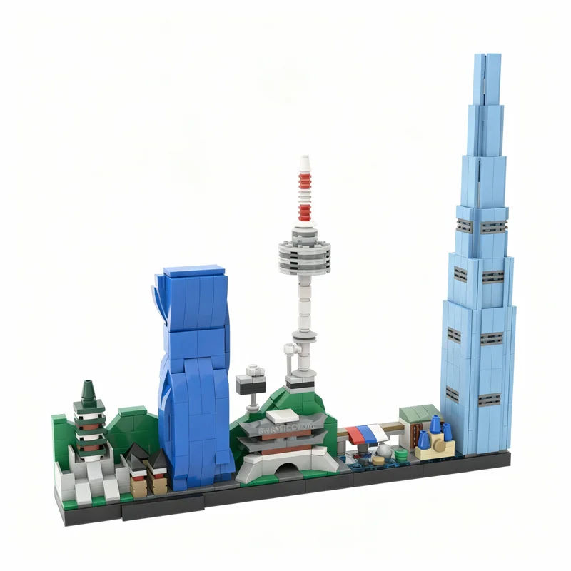 

626pcs MOC Seoul Skyline Architecture Skylines Model Building Blocks Construction Toy Christmas Gifts DIY Creative Idea Assemble