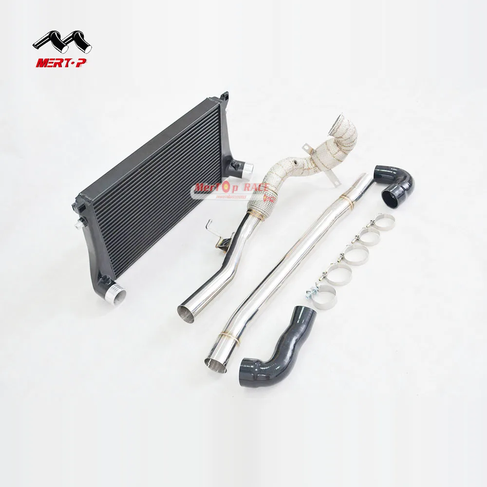 

Комплект переднего интеркулера RACE + даунпайп с теплозащитным экраном для A3, 8V и Golf MK7 R