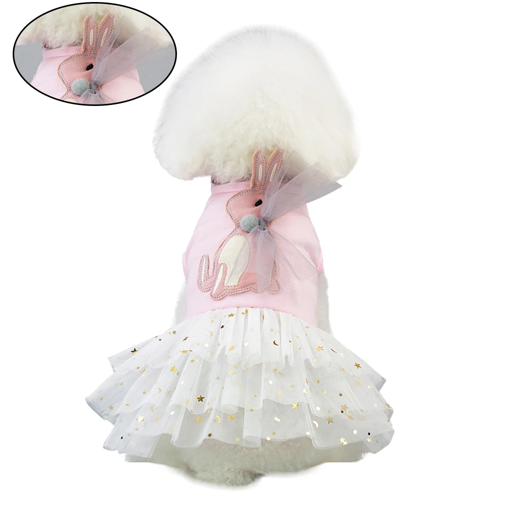 

Pet Dress Lace Tulle Gown Dog Tutu Accessories Puppy White Clothe Gauze Clothing
