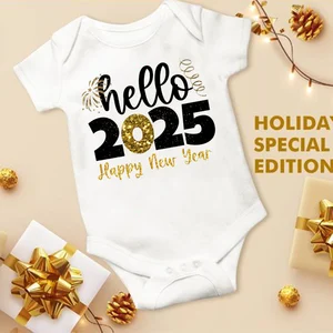 Frohes Neues Jahr Familie kombiniert Kleidung, Papa Mutter Kinderhemd, Babybody, T-Shirt-Familie, Partykleidung, Hallo 2025 10 Hauptverkaufskleidung für dieselbe Familie - №5