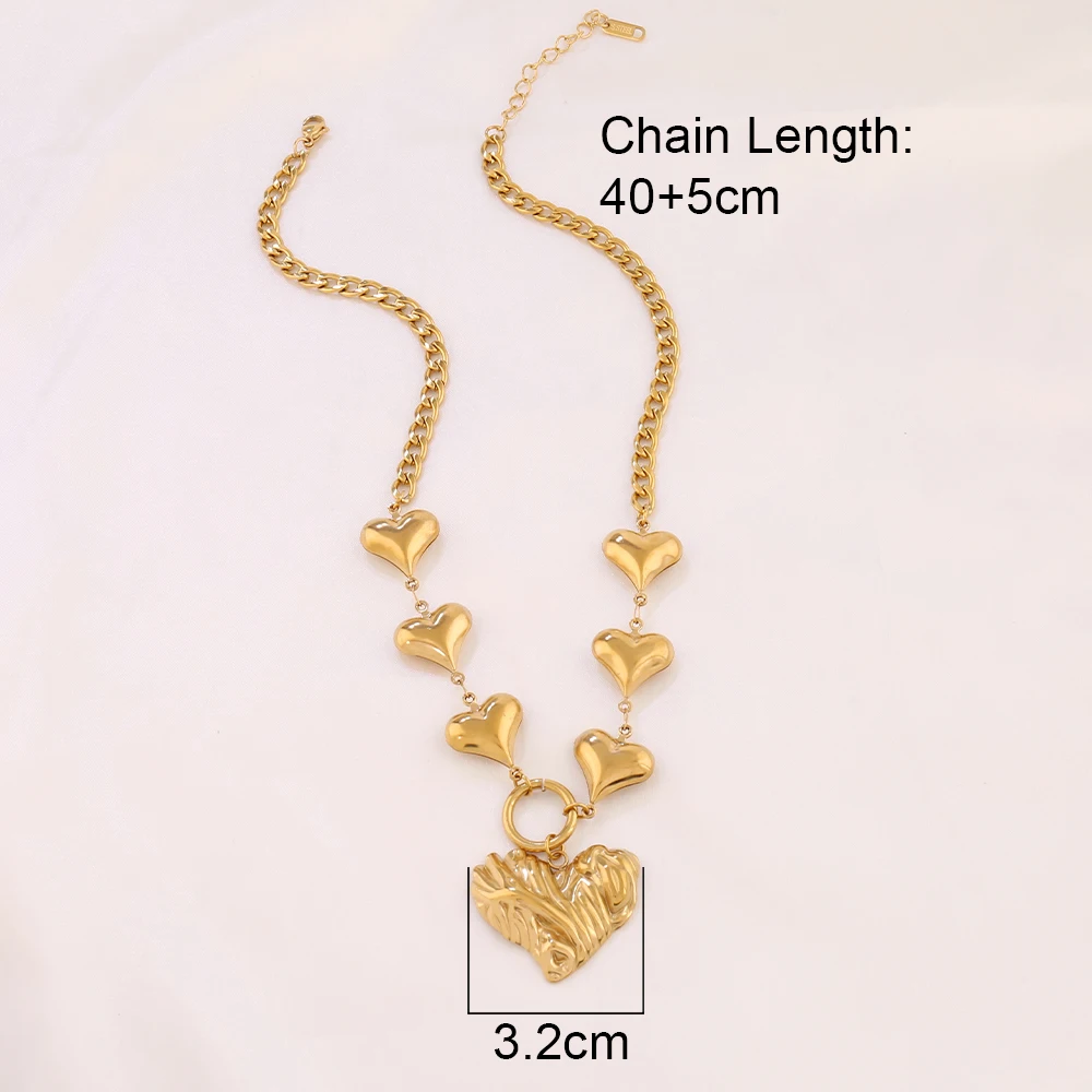 316L الفولاذ المقاوم للصدأ القلب قلادة قلادة موضة الذهب اللون الجوف القلب سحر سلسلة القلائد للنساء مجوهرات