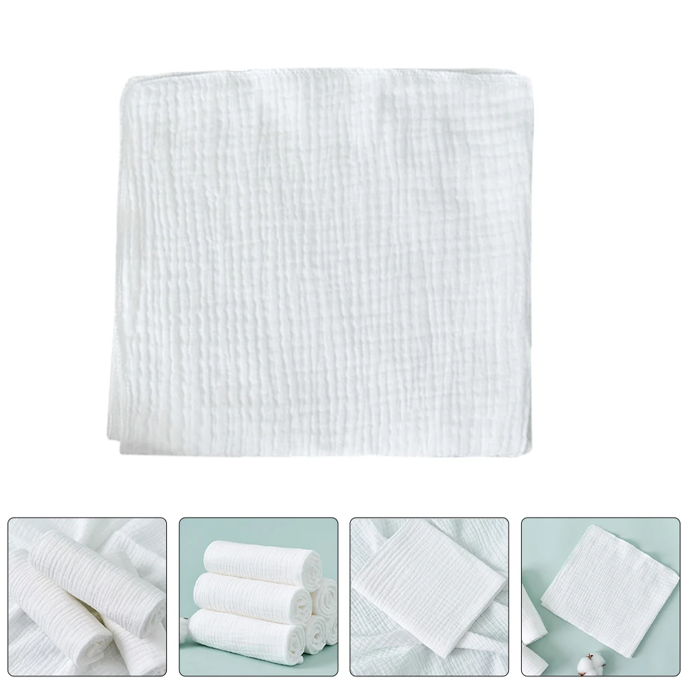 8 Pcs Cotton Gauze Diapers Baby Burp Cloth Burping Cloths Boy Washcloths for Newborn Babies Punch Hole