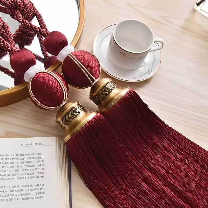 2Pcs/European style curtain binding, curtain hanging ball binding rope, curtain buckle, tassel, single ball, Roman pole decorati