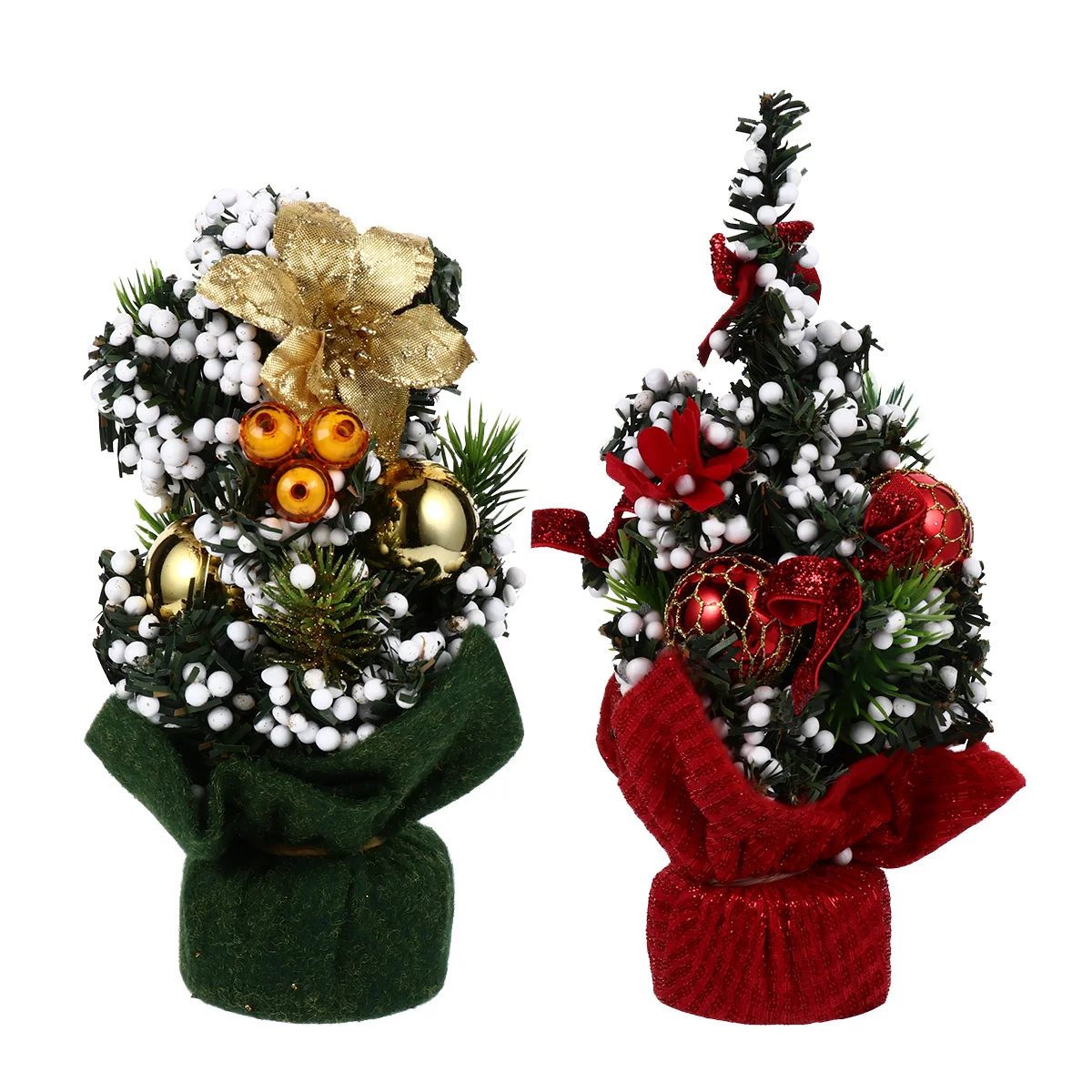 

2Pcs Mini Artificial Christmas Tree Decor Xmas Tree Desktop Ornaments Holiday Party Decorations Christmas Supplies