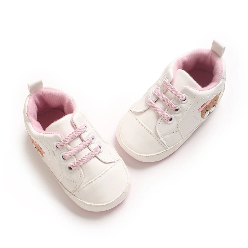 Frühlings- und Herbst-Babyschuhe, Lauflernschuhe, niedlicher Bär, 0-18 Monate, Babyschuhe, lässige, weiche Stoffsohle, weiße Schuhe, Sportschuhe – Detail 11