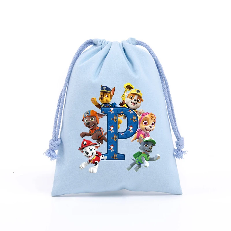 Paw Patrol Large Capacity Bag Chase Storage Bags A-Z Letter Portable Pouch Drawstring Waterproof Backpack Character Pattern Gift