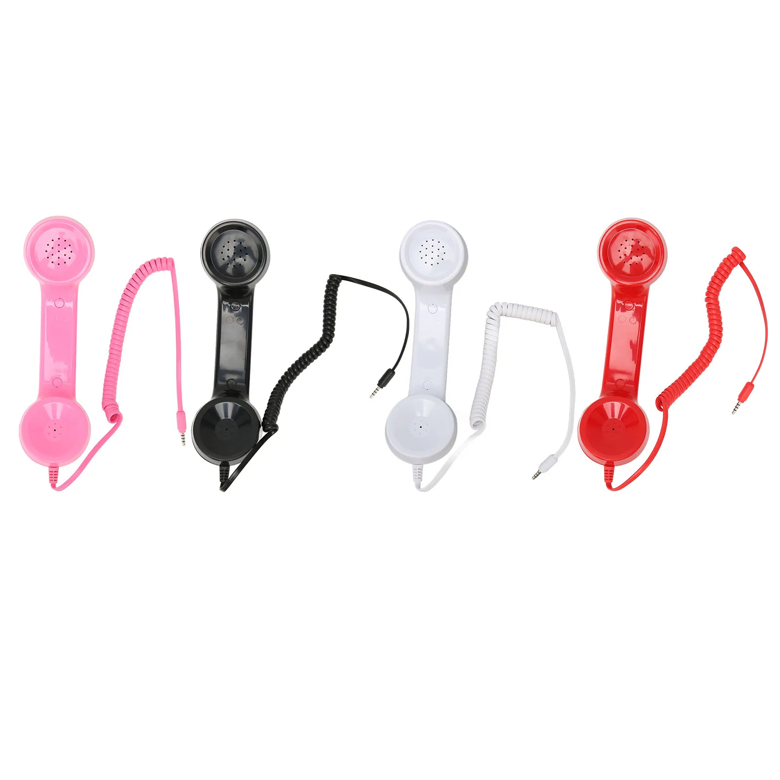 Handheld Cell Phone Receiver 3.5mm Headphone  Volume Control Radiation Proof Retro Phone Handset Clear Sound for Computers