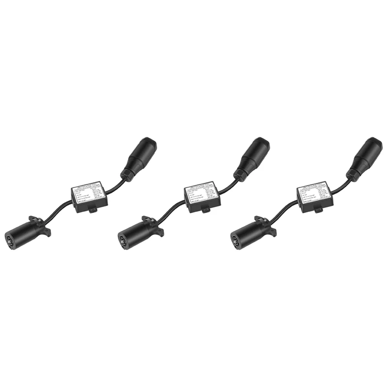 

3X USA To European Trailer Light Converter 7 Way Flat Socket (US Vehicle) To 13-Pin Round Plug (EU Trailer)