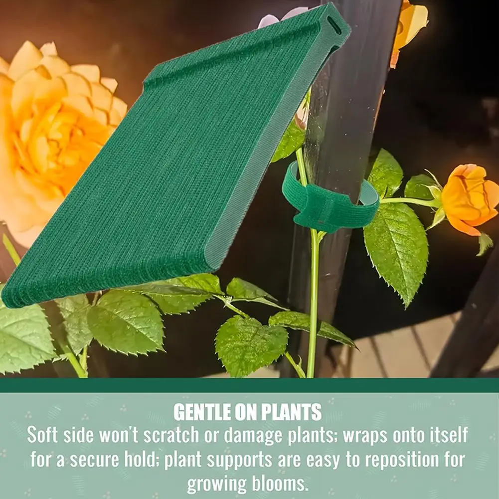 100pcs Reusable Adjustable Non-Slip Nylon Plant Ties with Hook and Loop Fasteners, Ideal for Gardening Applications