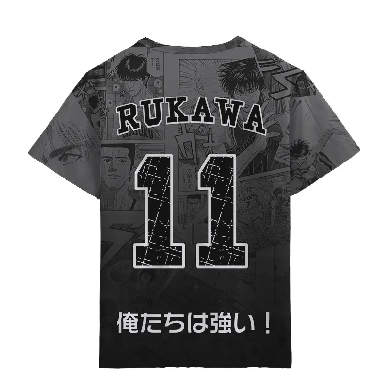 Slam Dunk Shohoku High School No.10 Hanamichi Sakuragi Cosplay T Shirt Basketball Sportswear Loose Breathable T Shirts