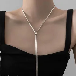 Popular Geometric Sweater Box Chain Female Long Necklace For Women Adjustable Fine Jewelry Wedding Party Birthday Gift